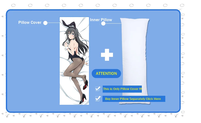 Dakimakura Anime tiger boobss tockings Double-sided Print Life-size Body  Pillow Cover
